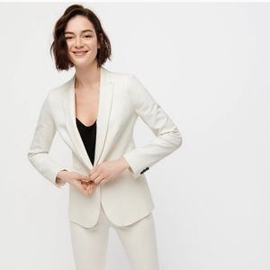 J. CREW Parke Blazer in Bi-Stretch Cotton Ivory